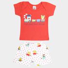 Infants Cotton Boat Neck Baba Suit, Red, small image number null
