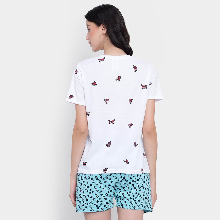 All Over Print Round Neck T-Shirt, सफ़ेद, large image number null