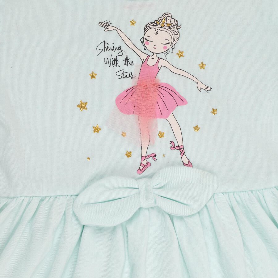Girls' Frock , हल्का हरा, large image number null