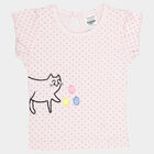 Infants Cotton Printed T-Shirt, Light Pink, small image number null