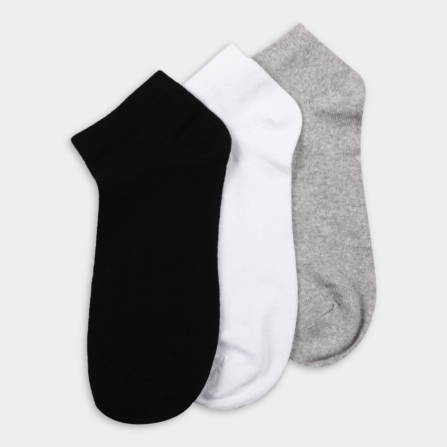 Men's Socks (Pack of 3), काला, large