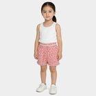 Girls Pink Regular Fit Printed Bloomer Shorts, Light Pink, small