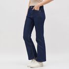 Women's Dark Indigo Blue Bootcut High-Rise Jeans, Dark Blue, small