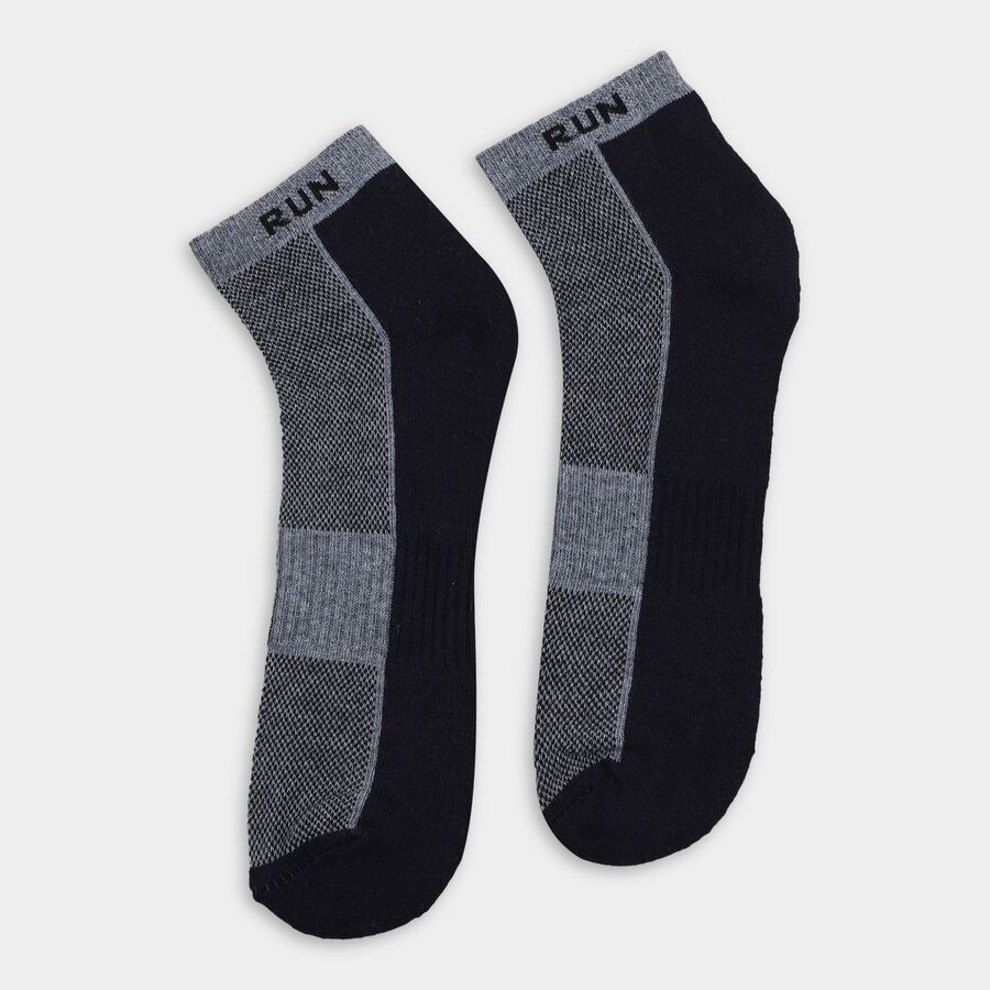 Men's Socks (Pack of 3), गहरा ग्रे, large