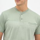 Men's Light Sage Green Henley Neck Casual T-Shirt, Light Green, small image number null