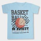 Boys' Half Sleeves T-Shirt , हल्का नीला, small