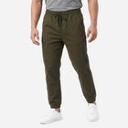 Men's Olive Green Slim Fit Jogger Trousers, ओलिव, small