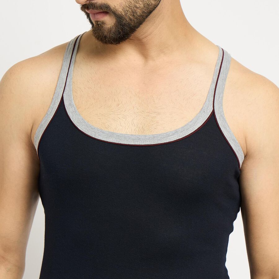 Men's 100% Cotton Gym T-Shirt , Navy Blue, large image number null