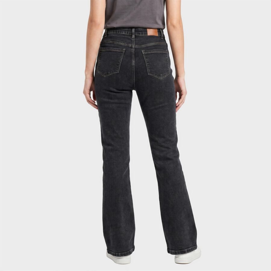 Women's Dark Grey Bootcut Fit Faded Jeans, Dark Grey, large