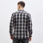 Men's Black Cotton Full Sleeve Classic Checkered Shirt, काला, small image number null