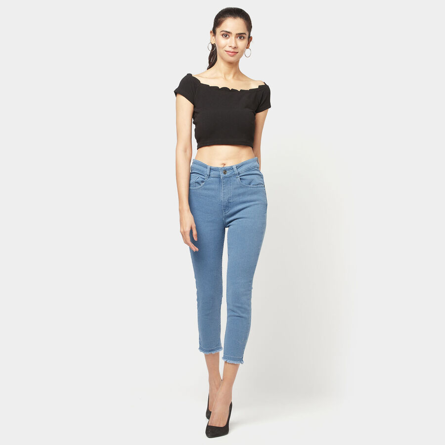 High Rise Skinny Jeans, Mid Blue, large image number null