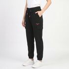 Women's Black Cargo Fit Utility Track Pants, Black, small