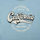 Girls Light Blue Crew Neck Crop T-Shirt, Light Blue, small