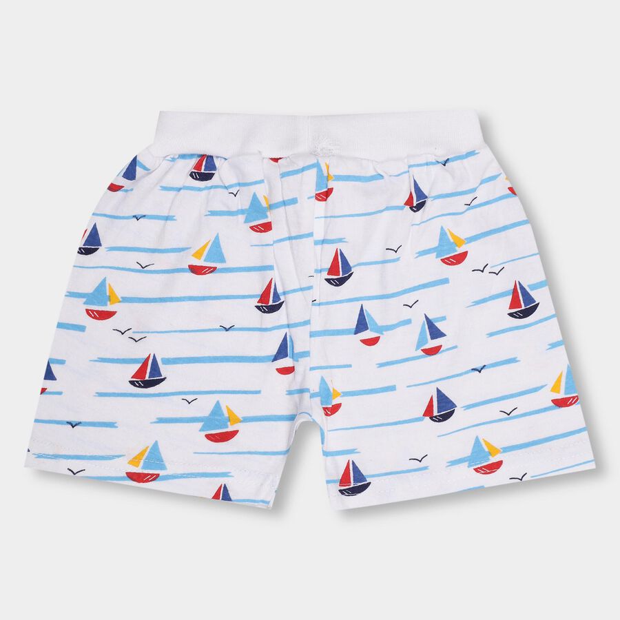 Infants' 100% Cotton Half Pant, Navy Blue, large image number null