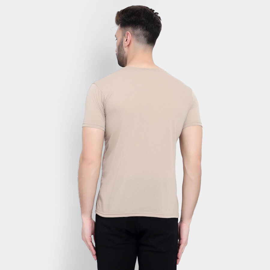 Round Neck T-Shirt, Beige, large image number null