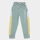 Boys' Muted Sage Green Color-Blocked Cotton Blend Pyjama, Light Green, small image number null