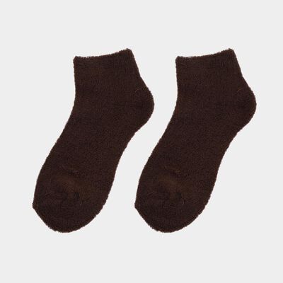 Women's Dark Brown Regular Fit Ankle-Length Socks