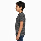 Boys Black Crew Neck Casual Half Sleeve T-Shirt, काला, small image number null