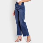 Washed High Rise Jeans, Mid Blue, small image number null