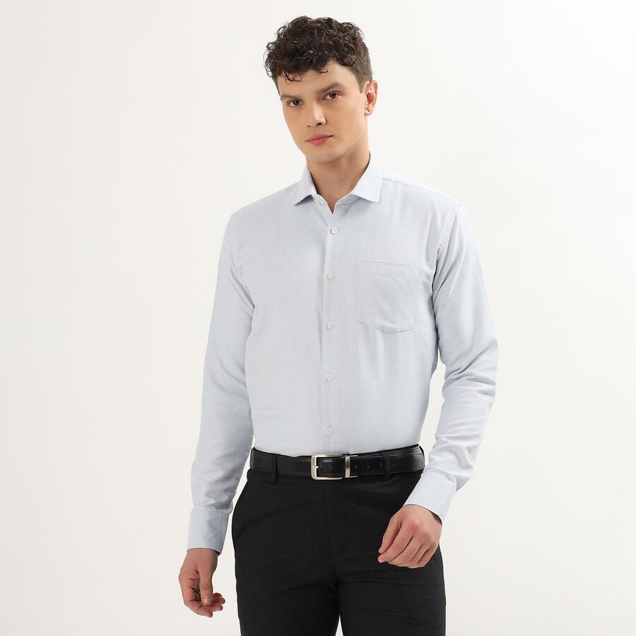 Men's Light Powder Blue Cut Away Collar Slim Fit Formal Shirt, Light Blue, large image number null