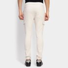 Men's Slim Fit Casual Trousers, Ecru Melange, small image number null