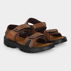 Boys' Brown Velcro Strap Sandals, भूरा, small