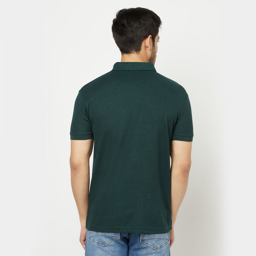 Solid Polo Shirt, Dark Green, large image number null