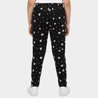 Girls Black Straight Fit Heart Printed Pyjama, काला, small
