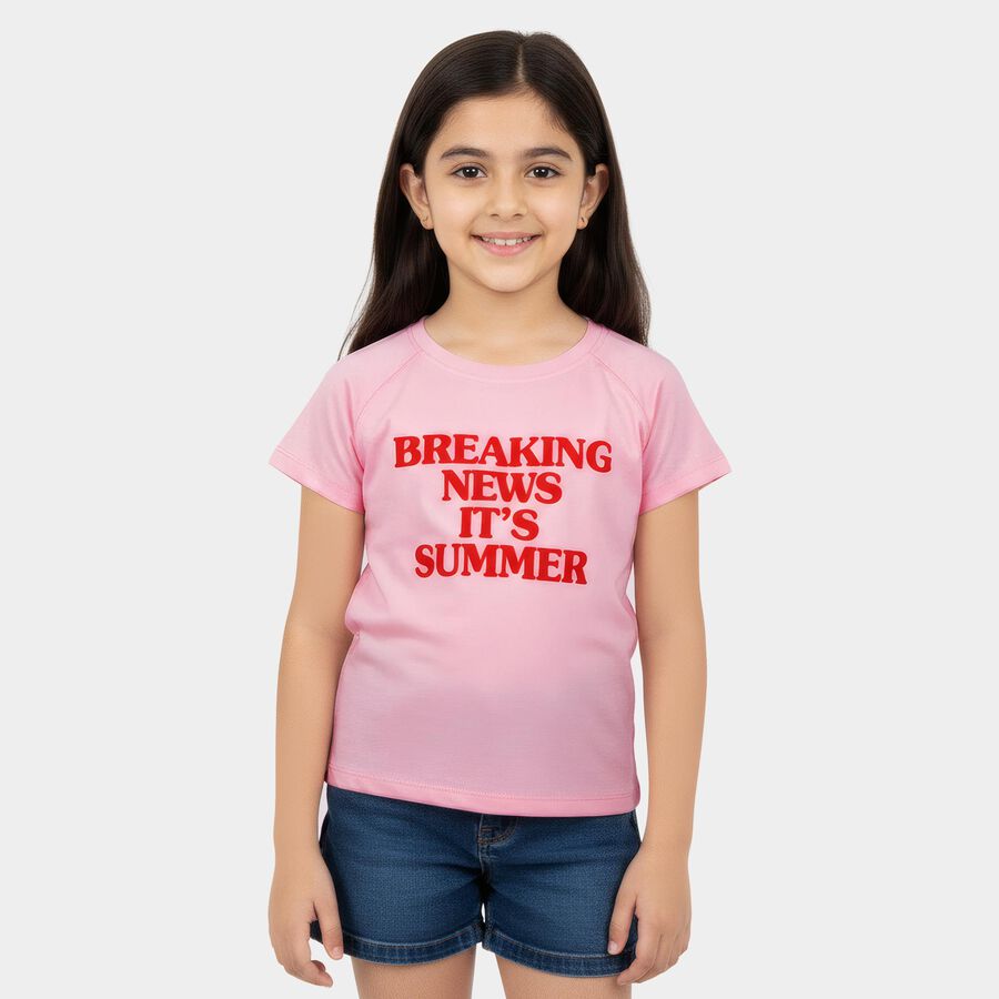 Girls' T-Shirt, Pink, large