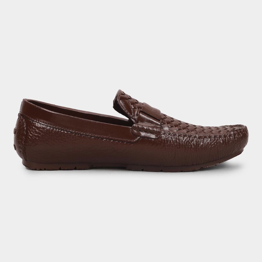 Men's Rich Chocolate Brown Slip-On Casual Loafers, Brown, large image number null