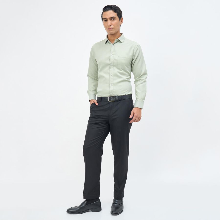Men's Pale Sage Green Spread Collar Classic Formal Shirt, हल्का हरा, large