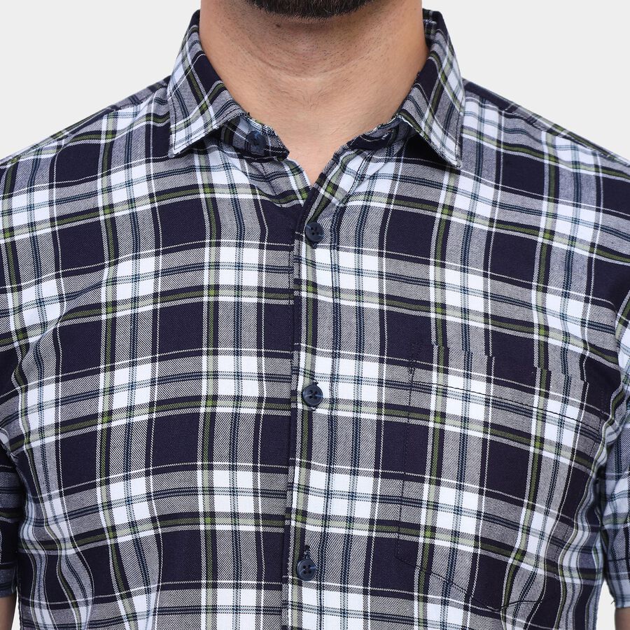 Men's 100% Cotton Casual Shirt, गहरा हरा, large