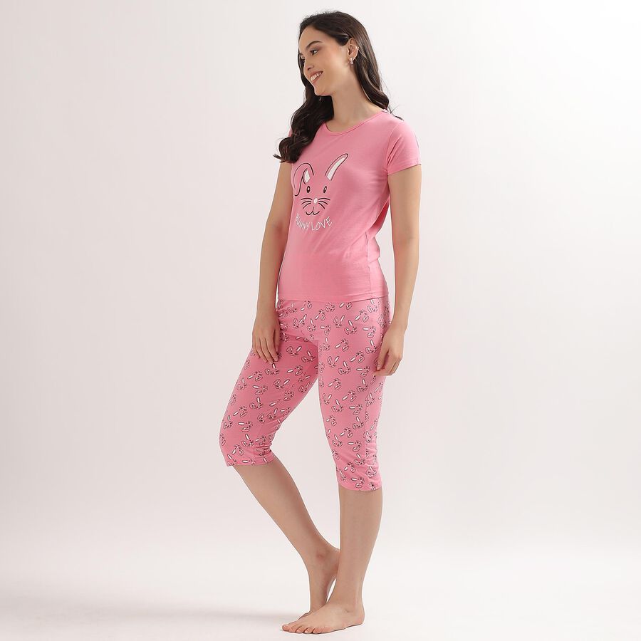 Ladies' Night Suit, Light Pink, large image number null