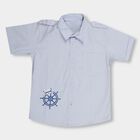Boys' Light Powder Blue Cotton Classic Collar Casual Shirt, Light Blue, small image number null