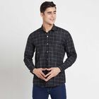 Checks Slim Fit Casual Shirt, Black, small image number null