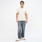 Men's Denim Blue Straight Fit Classic Jeans, Light Grey, small