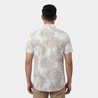 Men's Beige Cotton Classic Collar Casual Shirt, Beige, small
