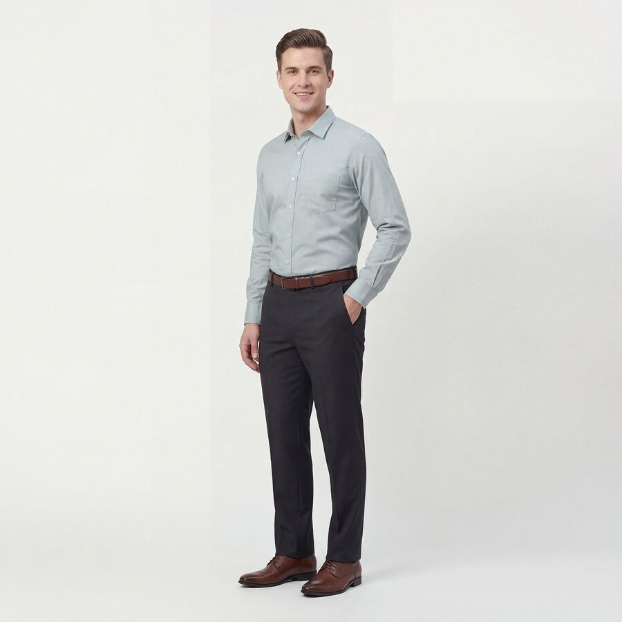 Men's Light Green Classic Formal Shirt, हल्का हरा, large