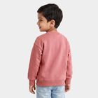 Boys' Pink Crew Neck Graphic Print Sweatshirt, गुलाबी, small
