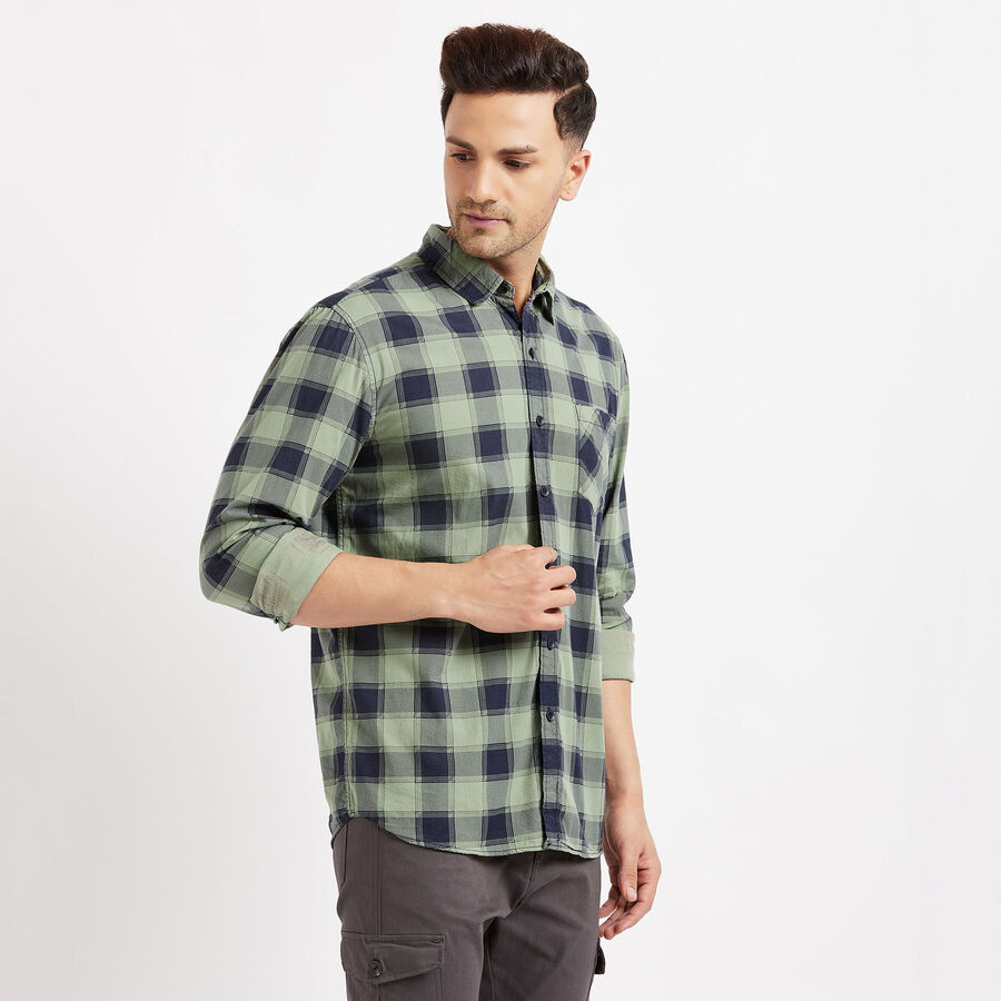 Checks Casual Shirt, Olive, large image number null