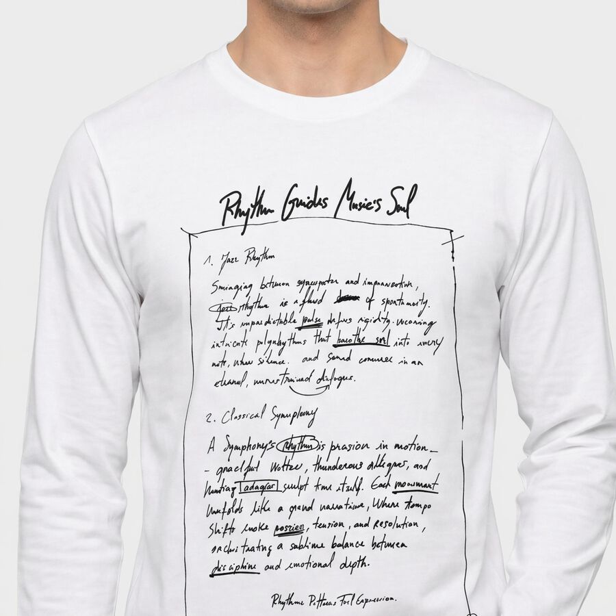 Men's White Crew Neck Regular T-Shirt, सफ़ेद, large