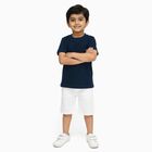 Boys Deep Midnight Navy Blue Crew Neck Casual Half Sleeve T-Shirt, Navy Blue, small image number null