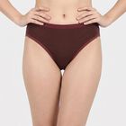Women's Brown Regular Fit Solid Panty, भूरा, small