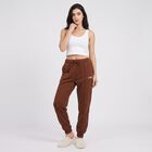 Men's Brown Jogger Fit Logo Print Pyjama, Brown, small