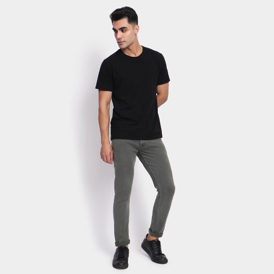 Men's Slim Fit Casual Trousers, ओलिव, large image number null