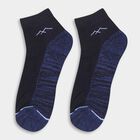 Men's Black and White Ankle Socks with Contrast Design, नेवी ब्लू, small image number null