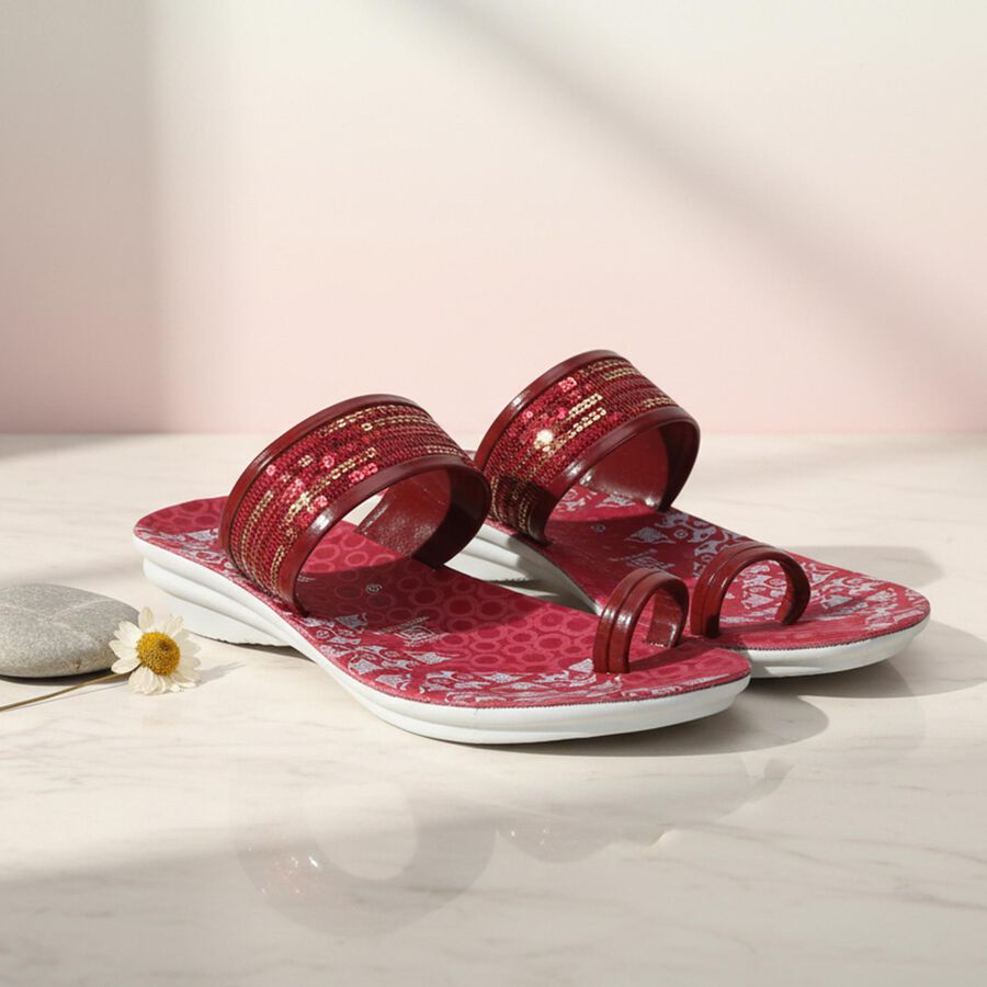 Ladies' Sandal, मरून, large