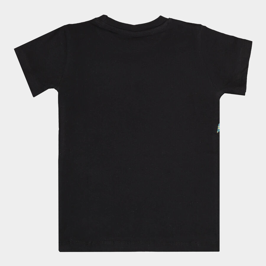 Boys Cotton T-Shirt, Black, large image number null