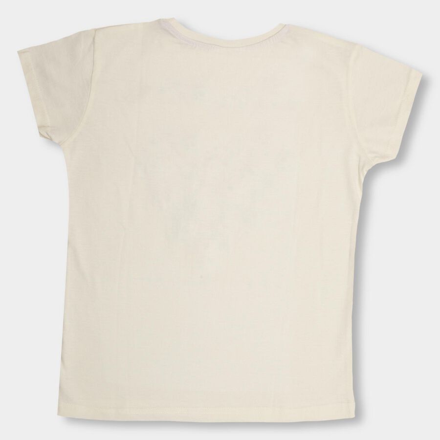Girls' 100% Cotton T-Shirt , ऑफ व्हाइट, large image number null