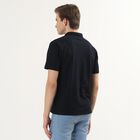 Men's Navy Blue Polo Neck Classic T-Shirt, Teal Blue, small